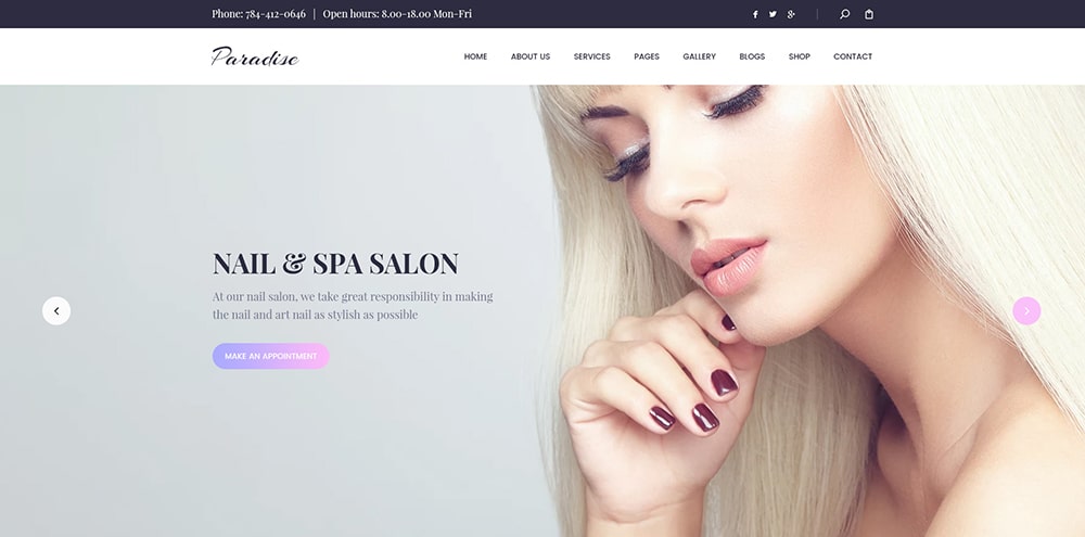 BEAUTY & SPA, HAIRCUT, NAIL, TATTOO WORDPRESS THEME
