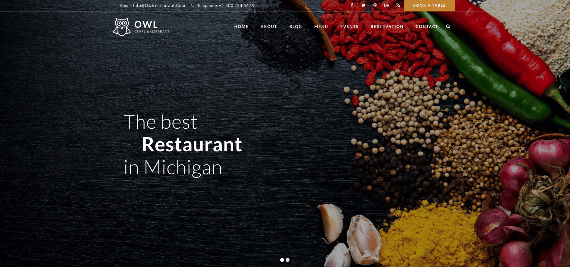 OWL – Multipurpose Restaurant & Cafe WordPress Theme