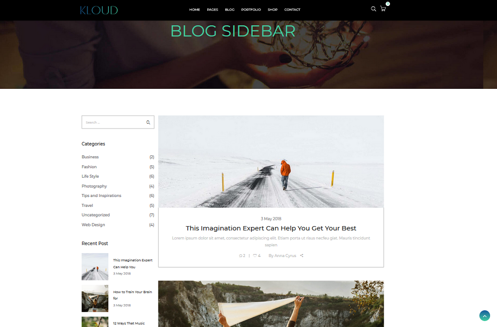 Blog Sidebar Layout